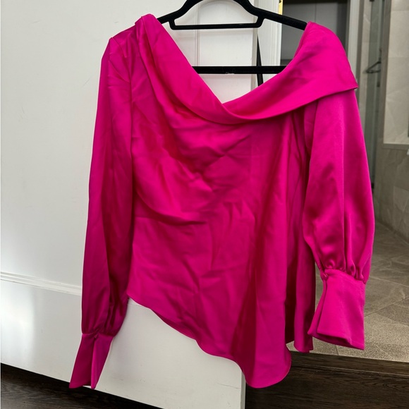 Jonathan Simkhai pink off the shoulder silk top size S - Picture 2 of 5